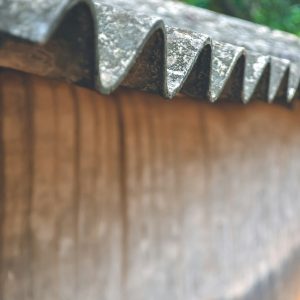 A closeup of the asbestos roof of a mud hut....